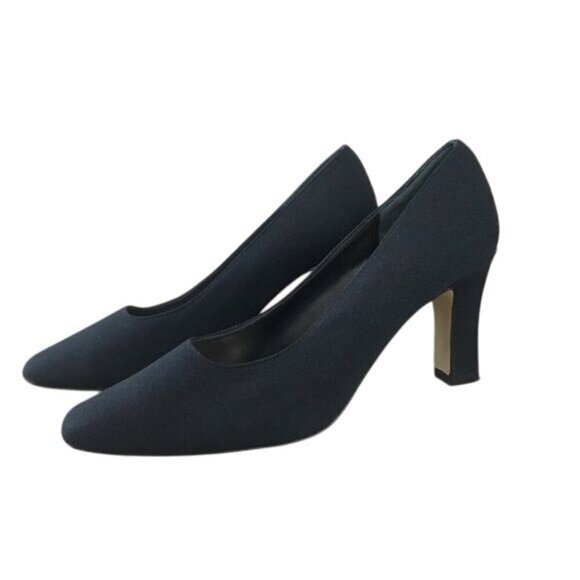 Parade Womens Black Square Toe Heels Size 7.5 Classic Pumps 3-Inch Comfort - Picture 1 of 8